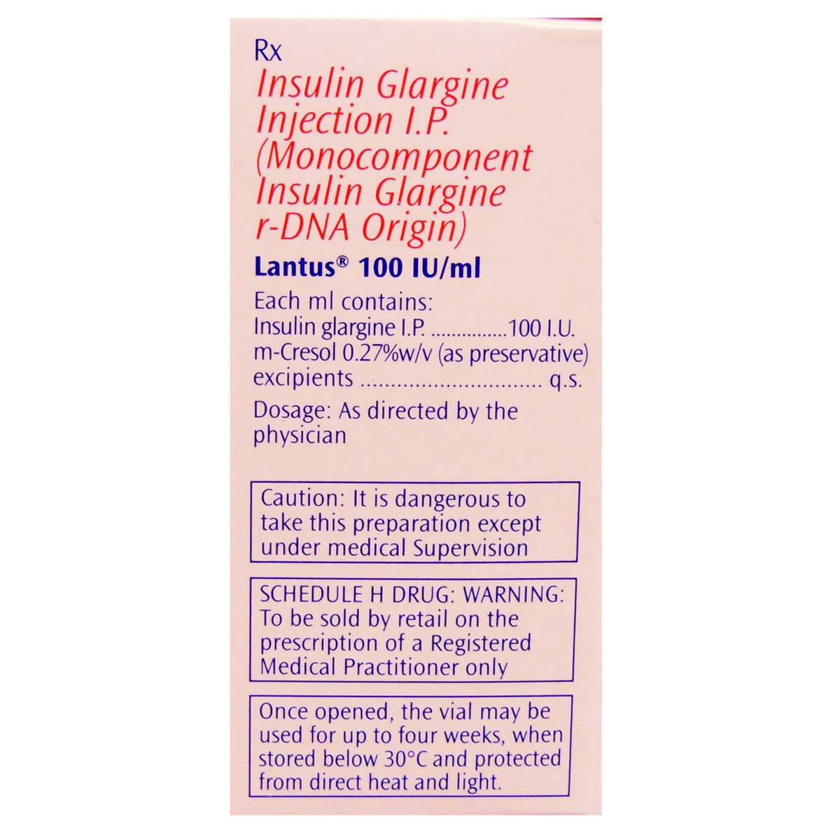 Lantus 100IU/ml Injection 10 ml, Pack of 1 Injection Lantus 100IU/ml Injection 10 ml, Pack of 1 Injection