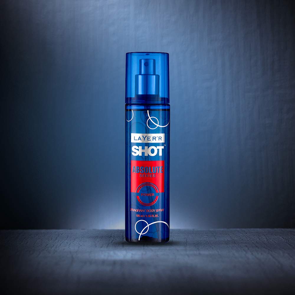 Layer'r Shot Absolute Series Power Body Spray, 135ml, Pack of 1 Layer'r Shot Absolute Series Power Body Spray, 135ml, Pack of 1