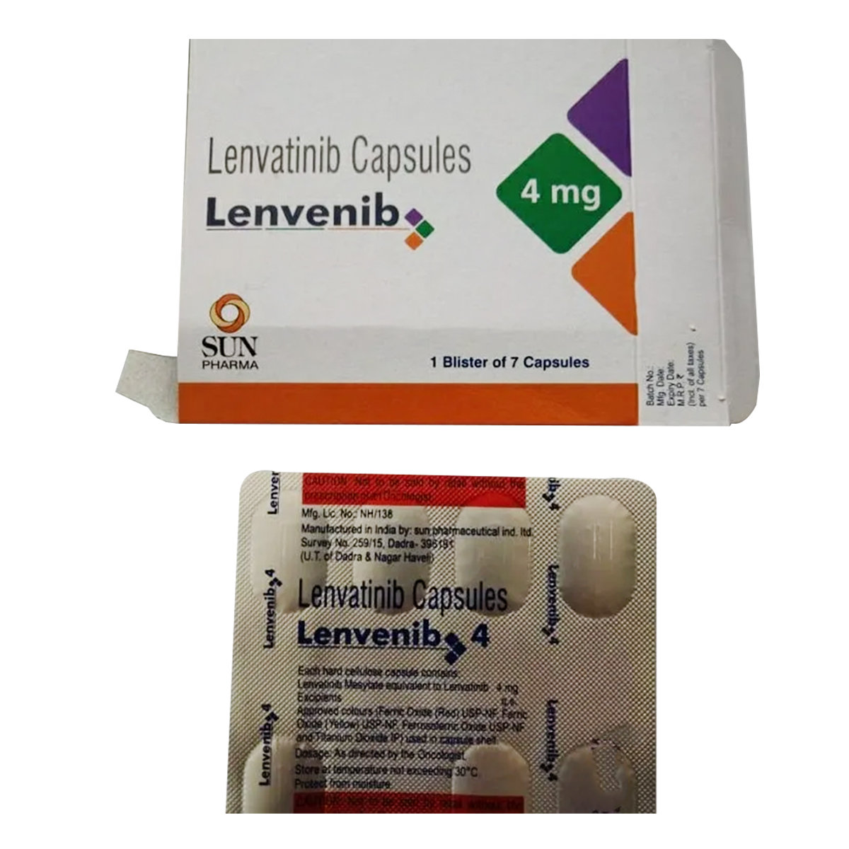 Lenvenib 4 mg Capsule 7's, Pack of 7 CAPSULES Lenvenib 4 mg Capsule 7's, Pack of 7 CAPSULES