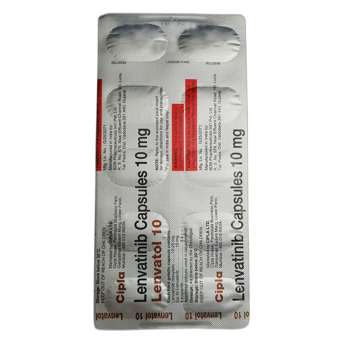 Buy Lenvatol 10 Capsule 10's Online