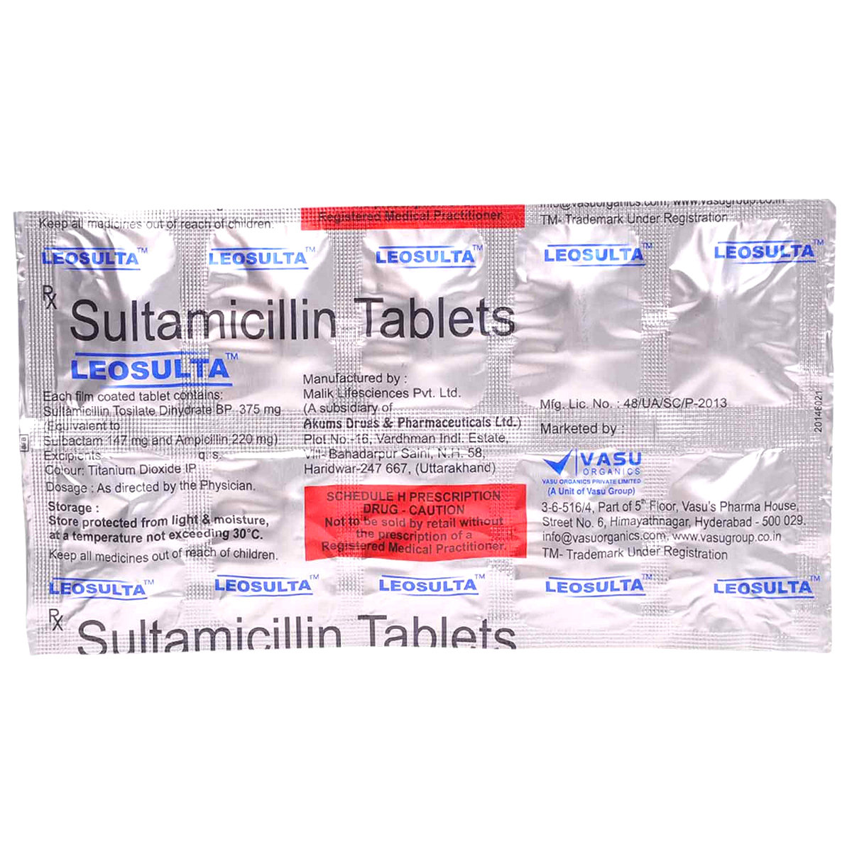 Leosulta 375 Tablet 10's, Pack of 10 TABLETS Leosulta 375 Tablet 10's, Pack of 10 TABLETS