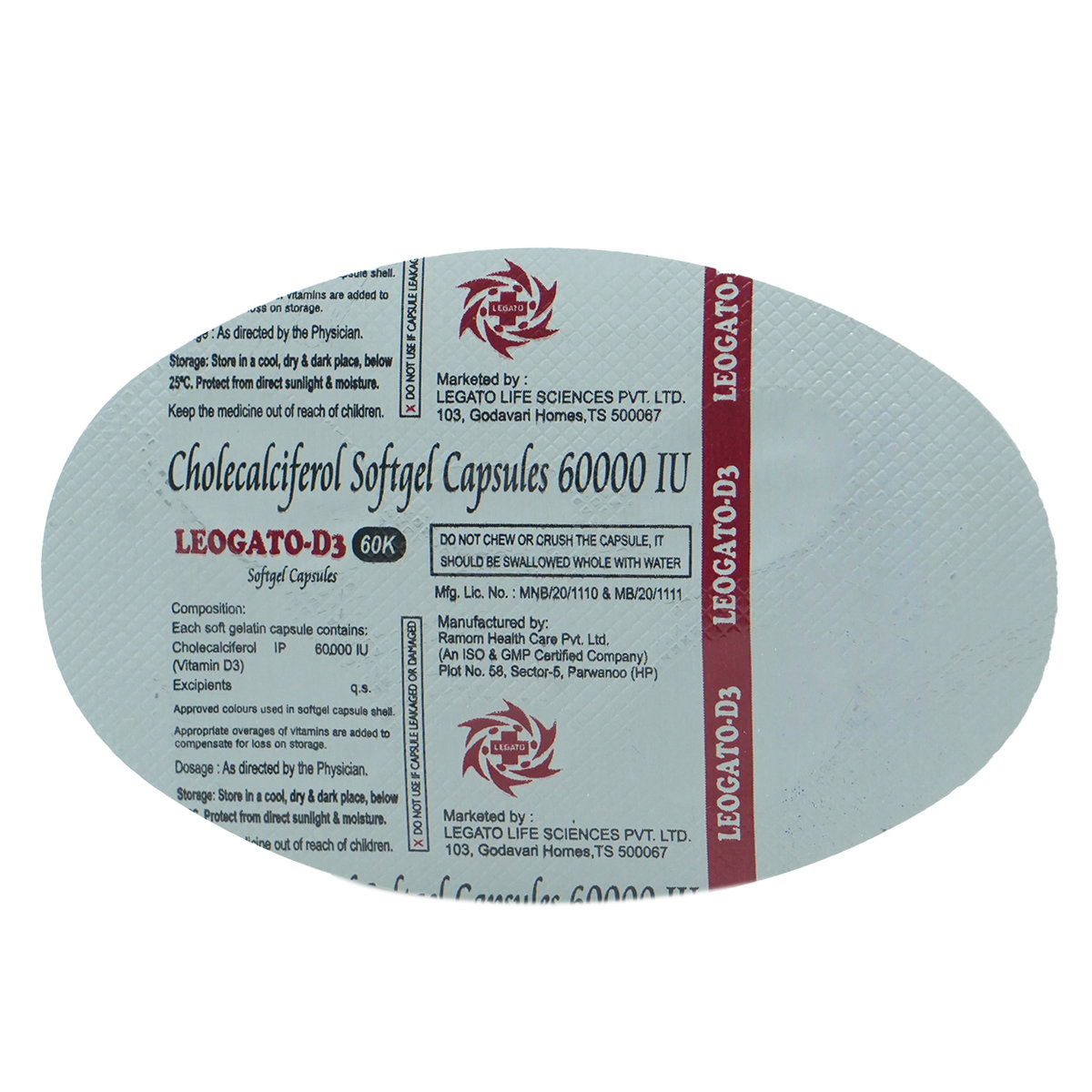 Leogato-D3 60K Softgel Capsule 4's, Pack of 4 CapsuleS Leogato-D3 60K Softgel Capsule 4's, Pack of 4 CapsuleS