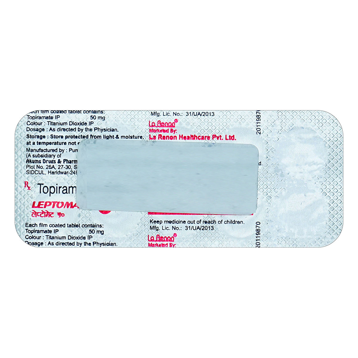 Leptomate 50 Tablet 10's, Pack of 10 TabletS Leptomate 50 Tablet 10's, Pack of 10 TabletS