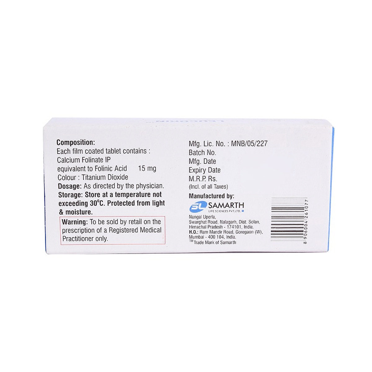 Leucorin Tablet 10's, Pack of 10 TABLETS Leucorin Tablet 10's, Pack of 10 TABLETS