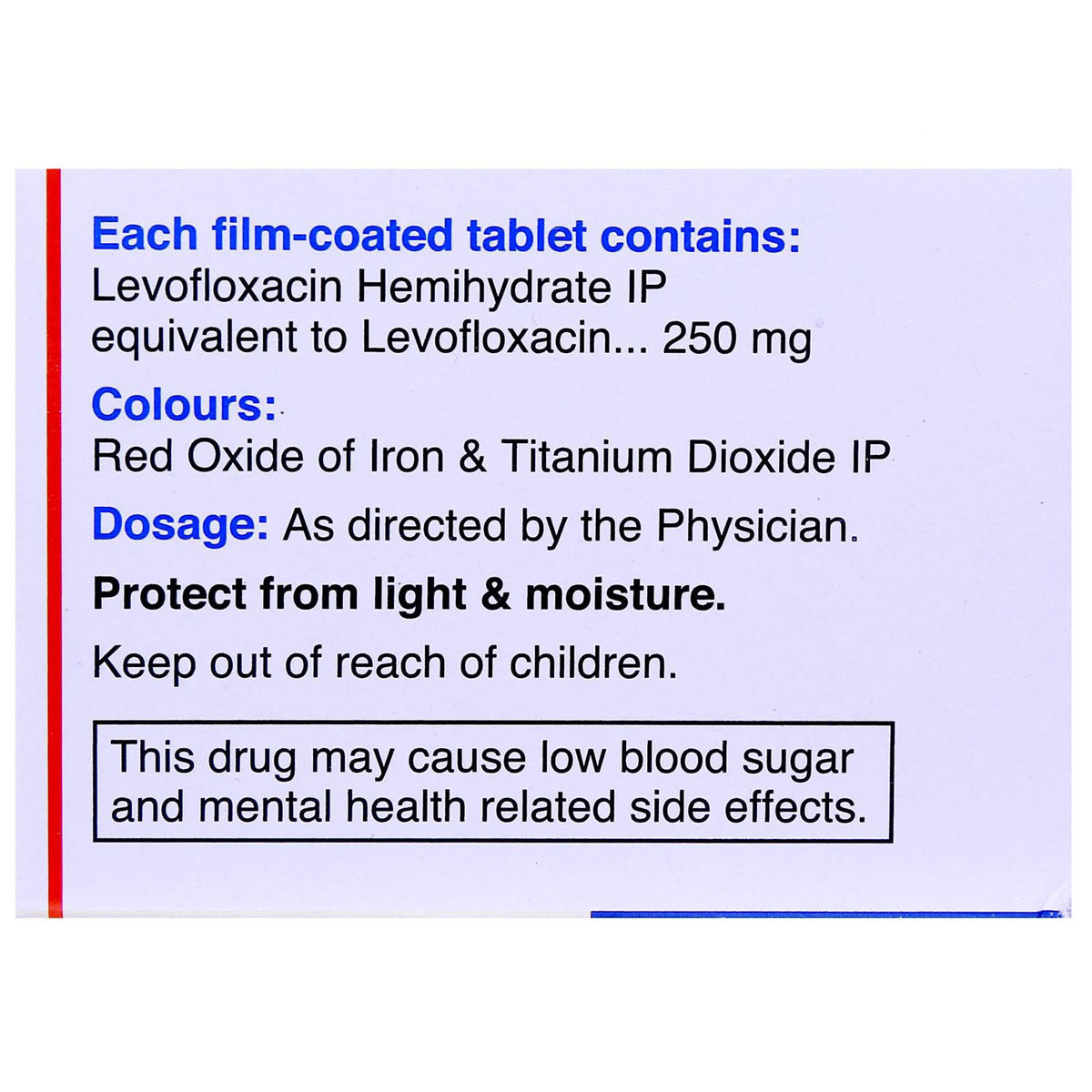 Levoflox 250 Tablet 10's, Pack of 10 TABLETS Levoflox 250 Tablet 10's, Pack of 10 TABLETS