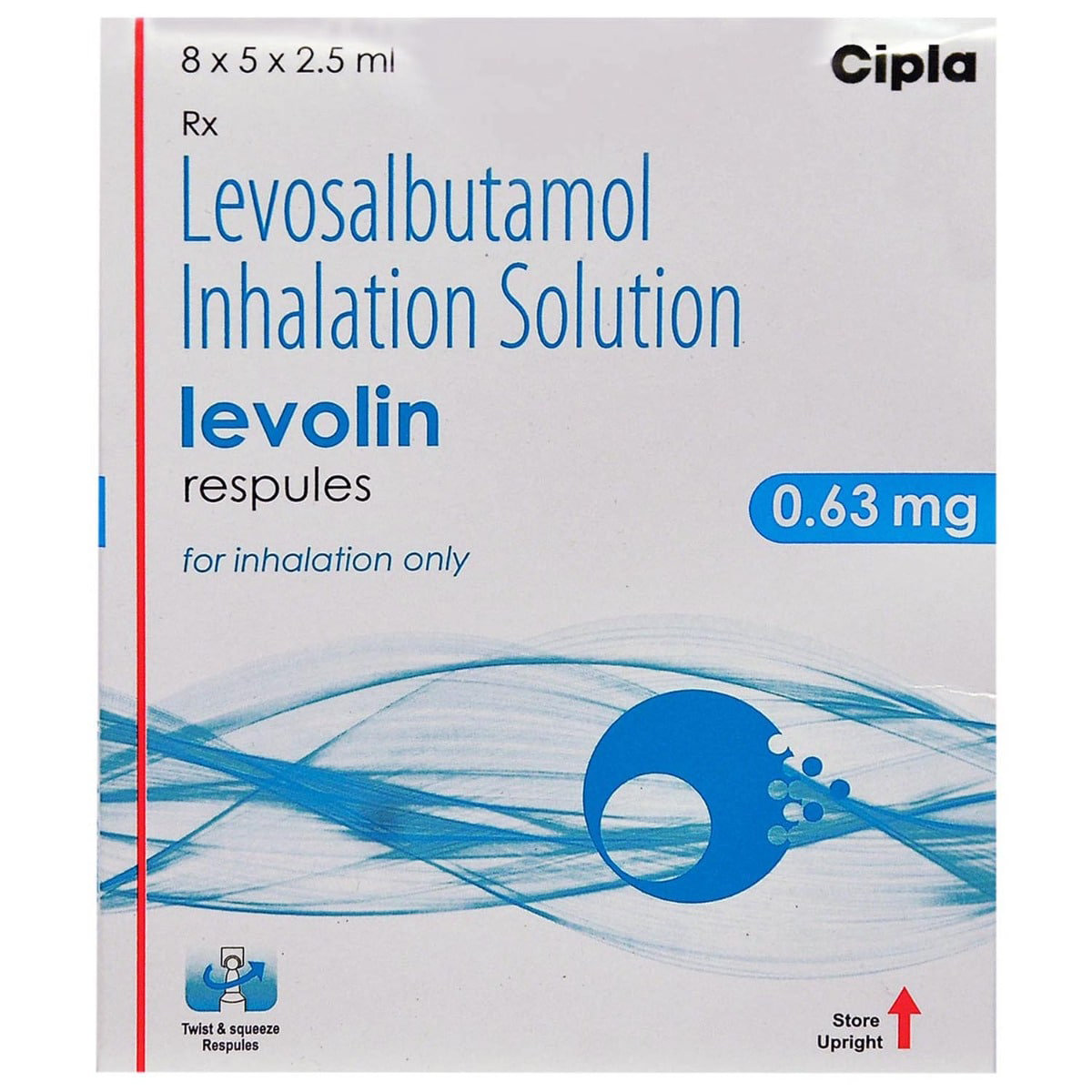Levolin 0.63mg Respules 5X2.5 ml, Pack of 5 SUSPENSIONS Levolin 0.63mg Respules 5X2.5 ml, Pack of 5 SUSPENSIONS