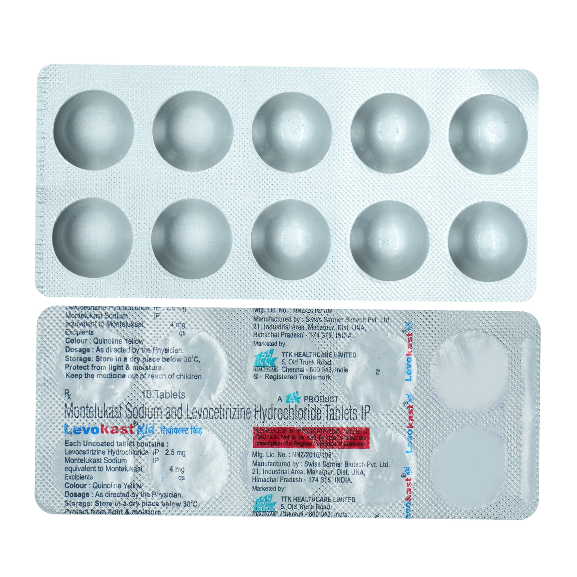 Levokast Kid Tablet 10's, Pack of 10 TABLETS Levokast Kid Tablet 10's, Pack of 10 TABLETS