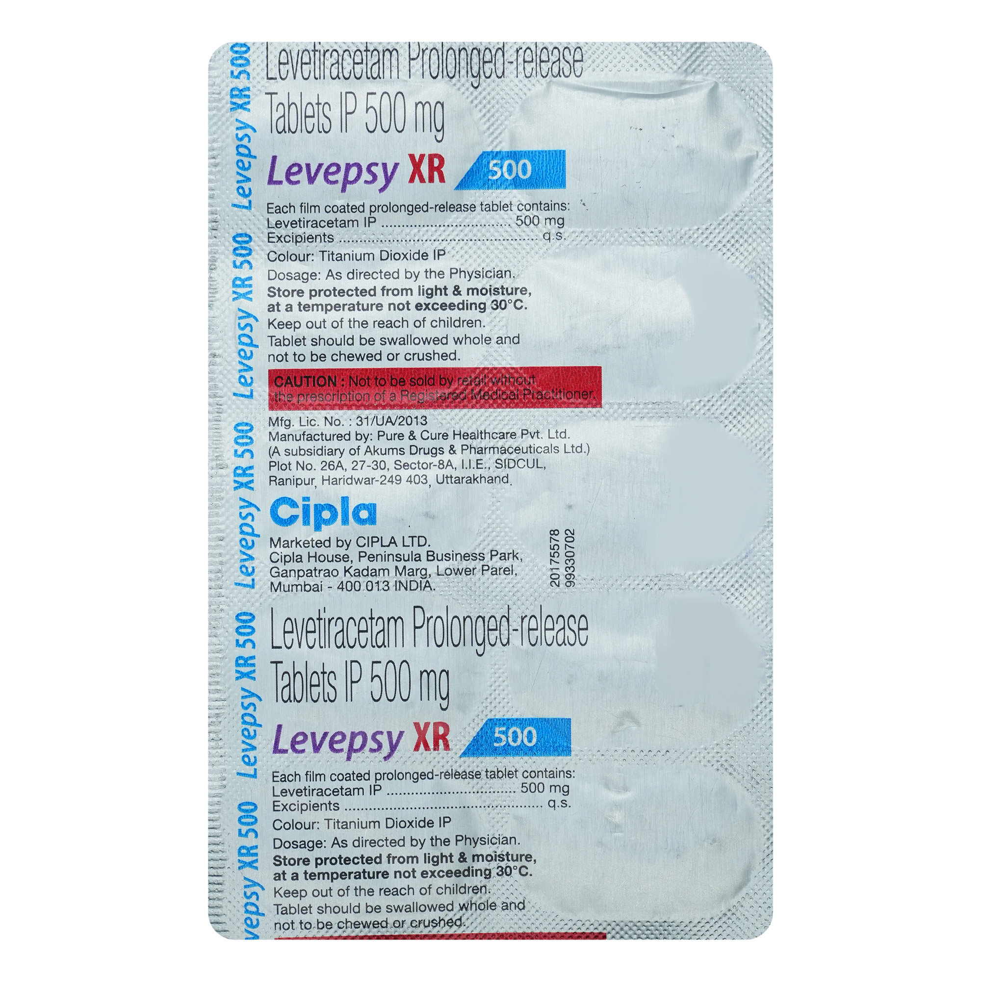 Levepsy XR 500 Tablet 10's, Pack of 10 TabletS Levepsy XR 500 Tablet 10's, Pack of 10 TabletS