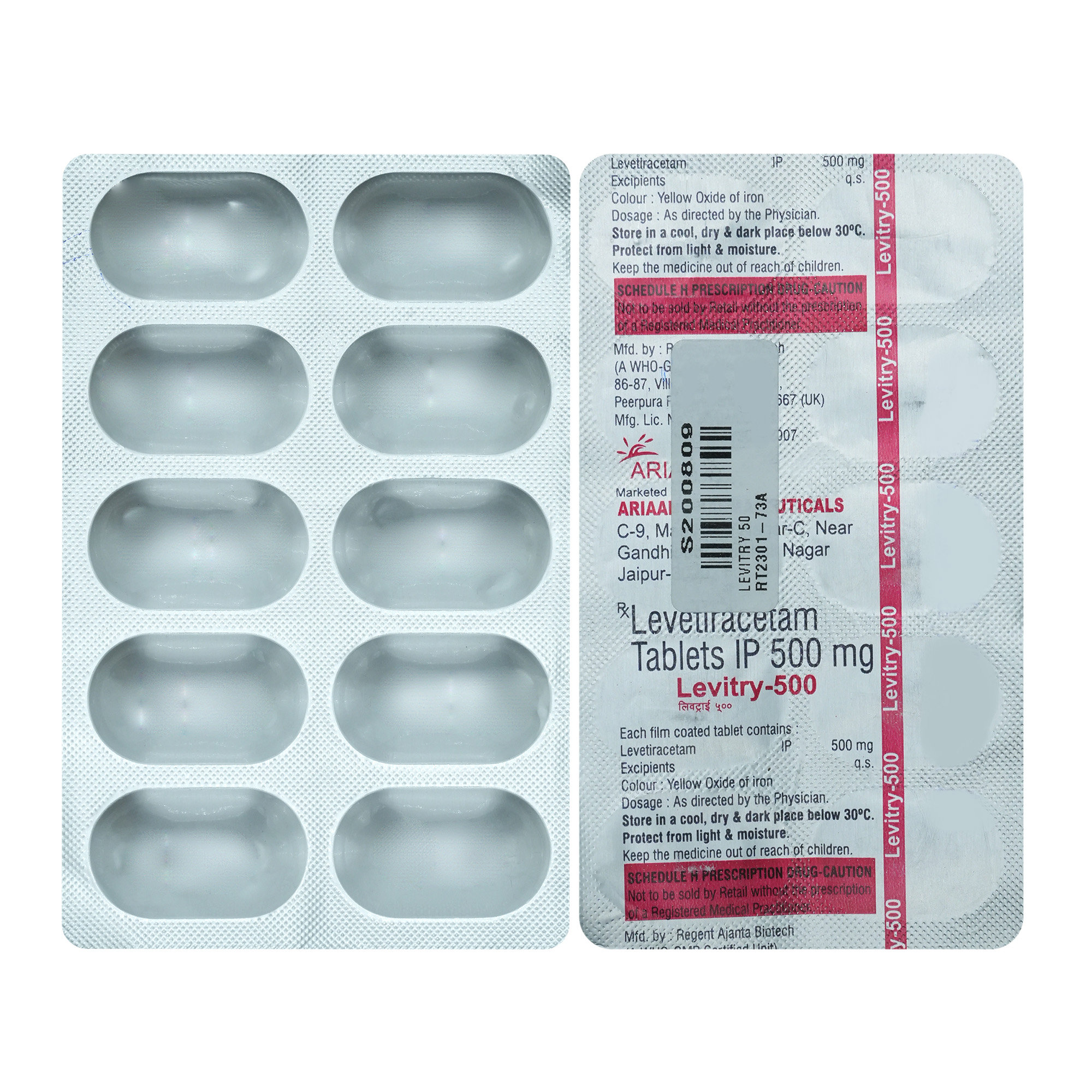 Levitry-500mg Tablet 10's, Pack of 10 TabletS Levitry-500mg Tablet 10's, Pack of 10 TabletS