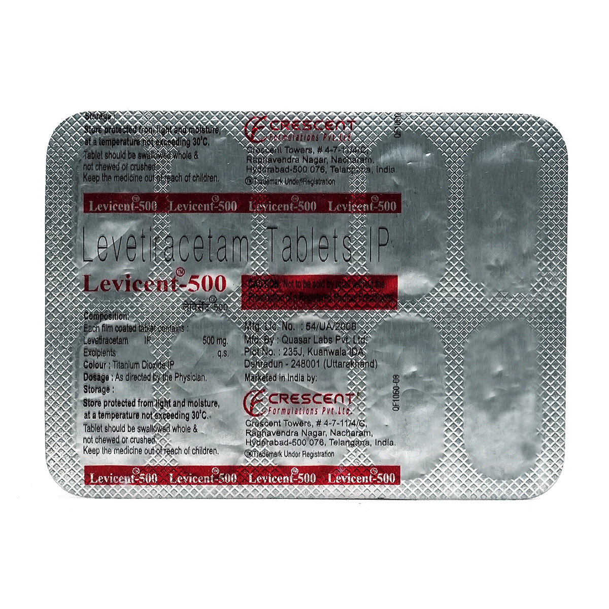 Levicent-500 Tablet 10's, Pack of 10 TABLETS Levicent-500 Tablet 10's, Pack of 10 TABLETS
