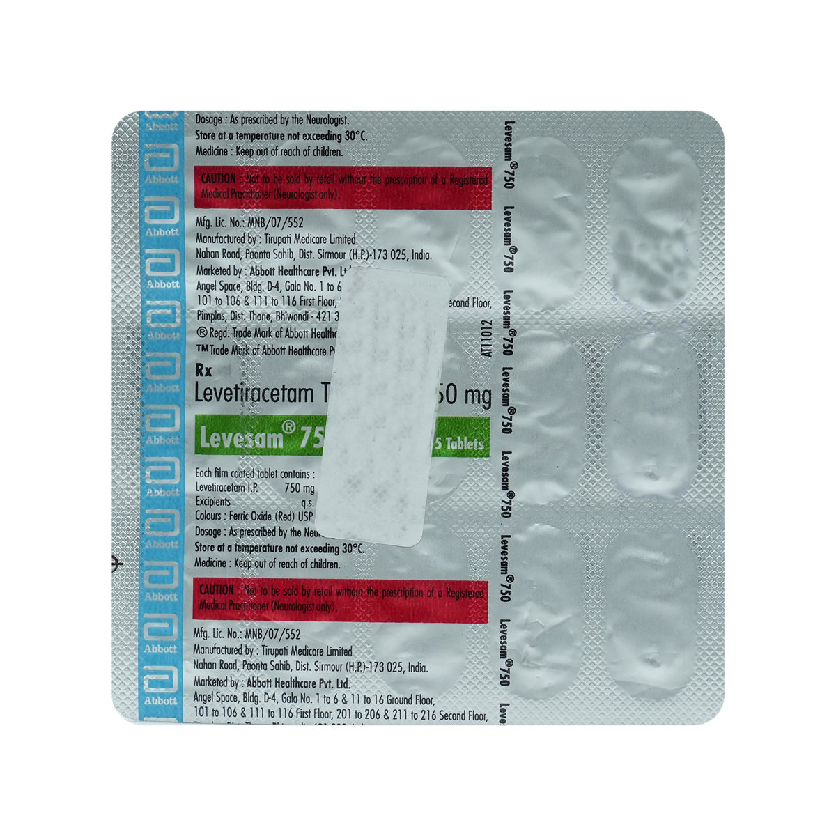 Levesam 750 Tablet 15's, Pack of 15 TabletS Levesam 750 Tablet 15's, Pack of 15 TabletS