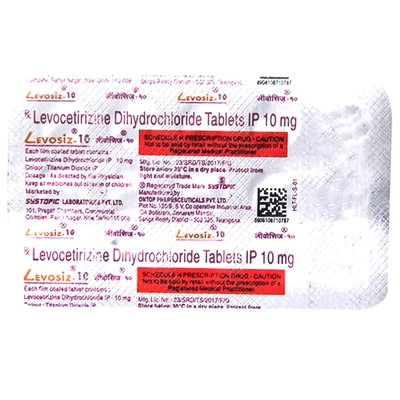 Levosiz 10 Tablet 15's, Pack of 15 TABLETS