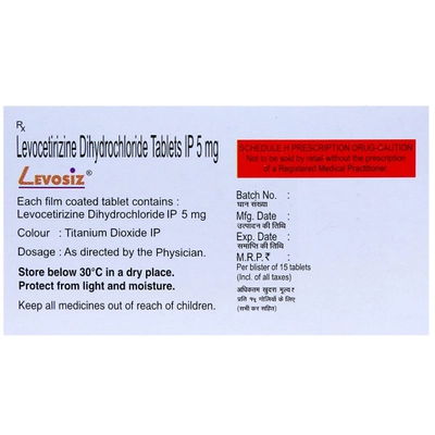 Levosiz Tablet 15's, Pack of 15 TABLETS