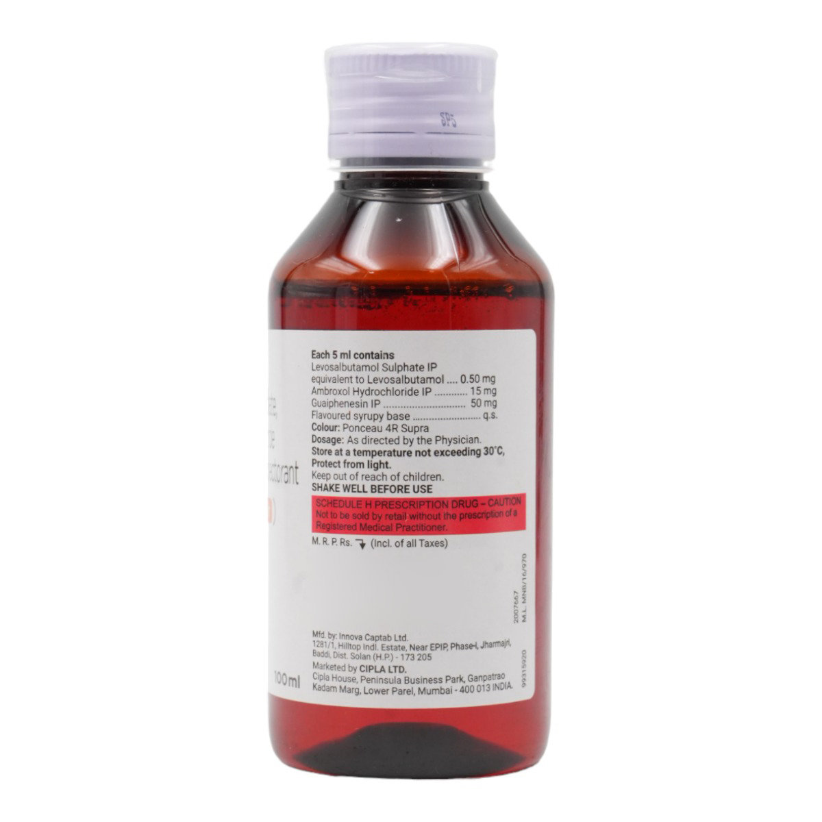 Levolin Plus Jr Expectorant 100 ml, Pack of 1 Liquid Levolin Plus Jr Expectorant 100 ml, Pack of 1 Liquid