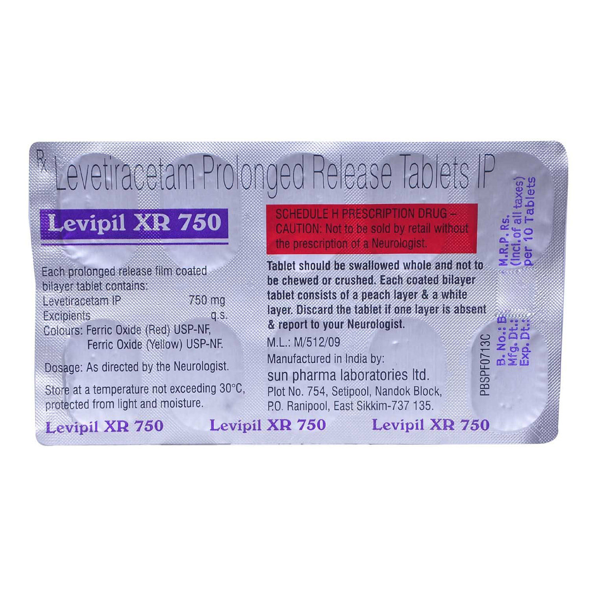Levipil XR 750 Tablet 10's, Pack of 10 TabletS Levipil XR 750 Tablet 10's, Pack of 10 TabletS