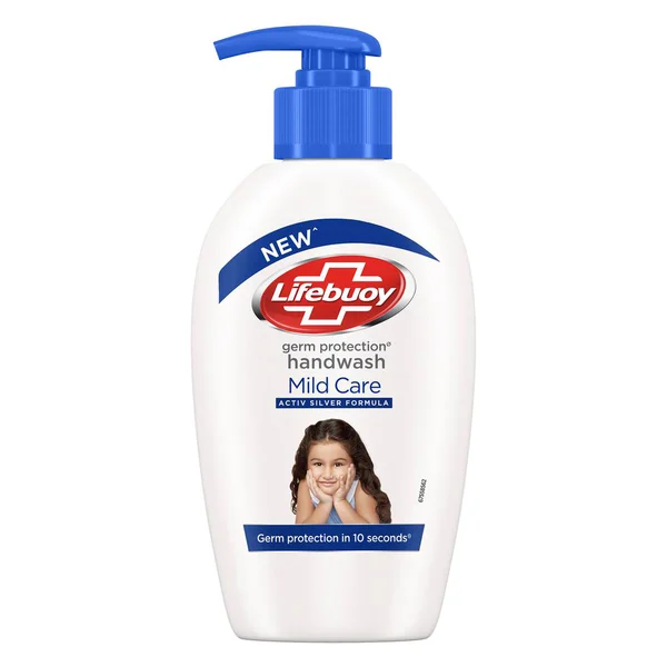 Lifebuoy Mild Care Germ Protection Hand Wash 190 ml | With Activ Silver Formula | Provides Germ Protection In 10 Seconds | Keep Hands Soft &amp; Smooth, Pack of 1