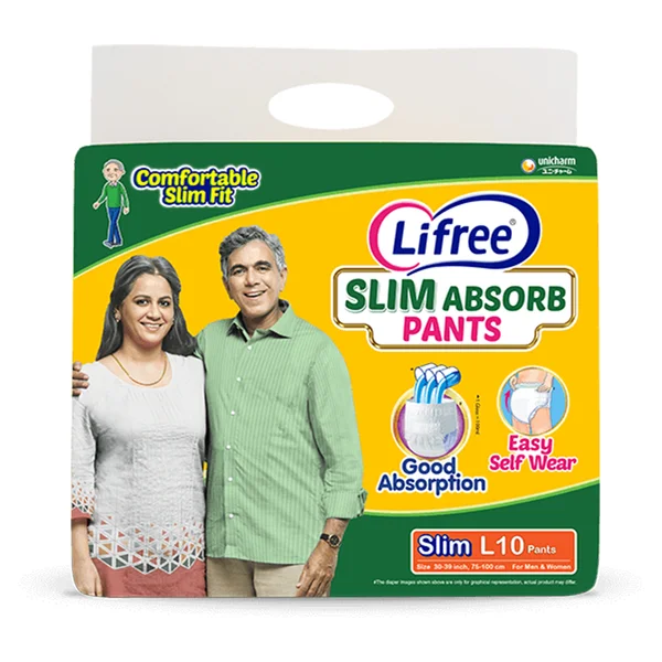 Lifree Slim Absorb Adult Diaper Pants Large, 10 Count, Pack of 1
