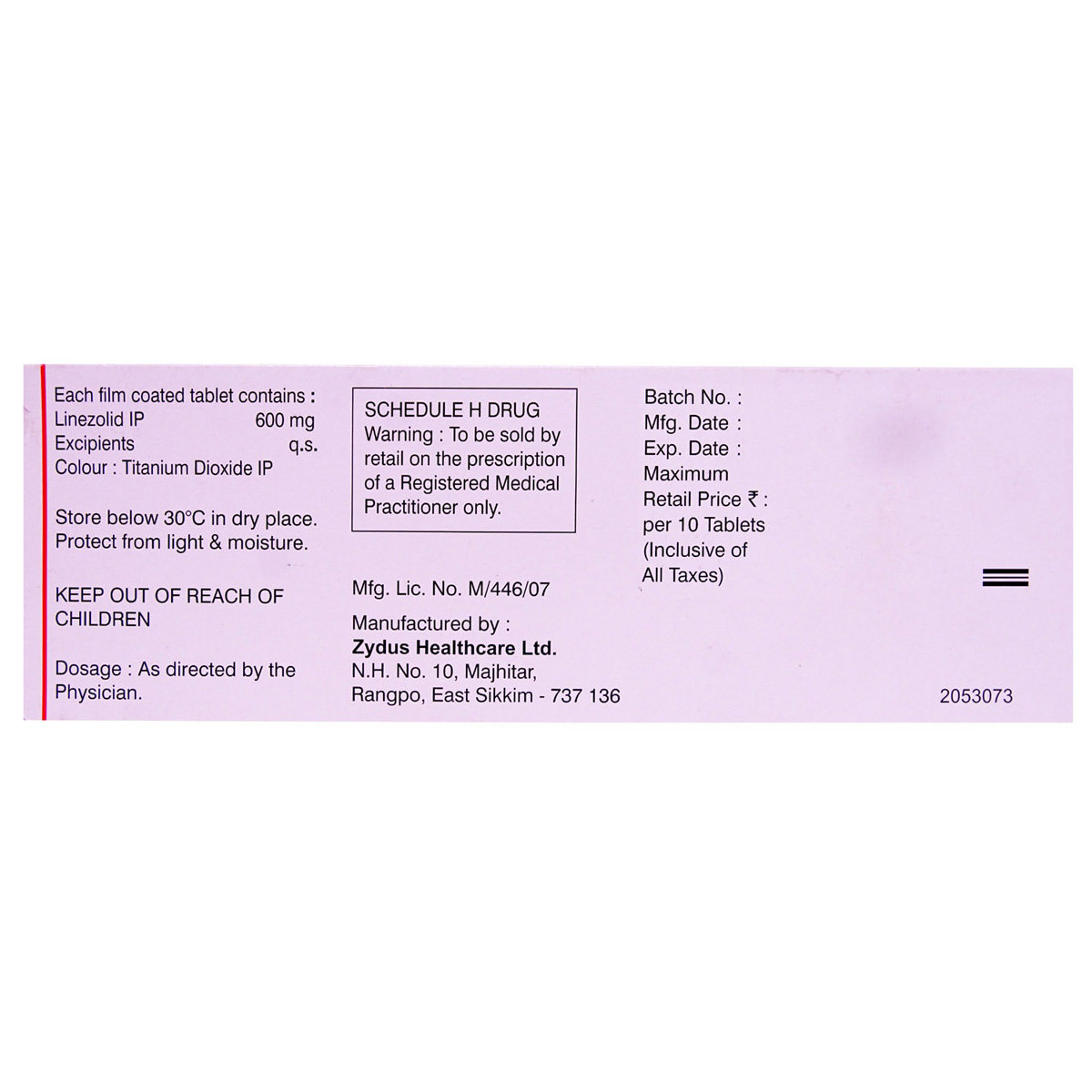 Linid 600 Tablet 10's, Pack of 10 TABLET MDS Linid 600 Tablet 10's, Pack of 10 TABLET MDS