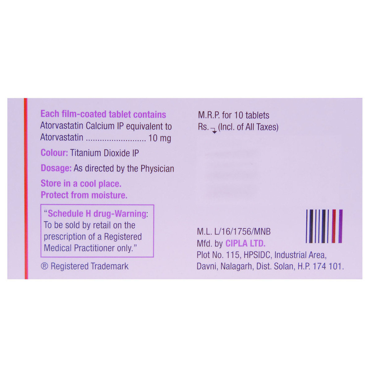 Lipvas 10 Tablet 10's, Pack of 10 TABLETS Lipvas 10 Tablet 10's, Pack of 10 TABLETS