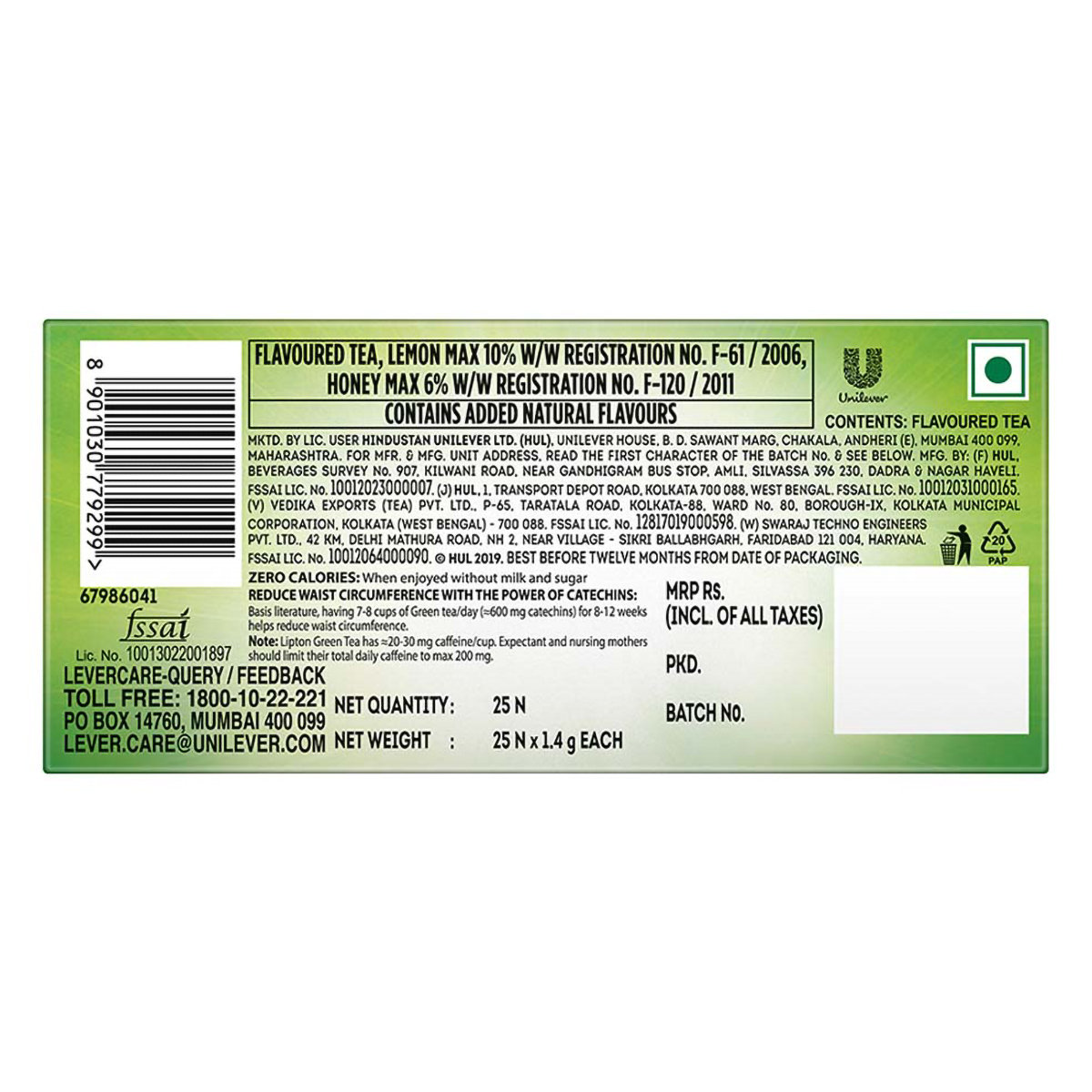 Lipton Honey Lemon Green Tea Bags, 25 Count, Pack of 1 Lipton Honey Lemon Green Tea Bags, 25 Count, Pack of 1