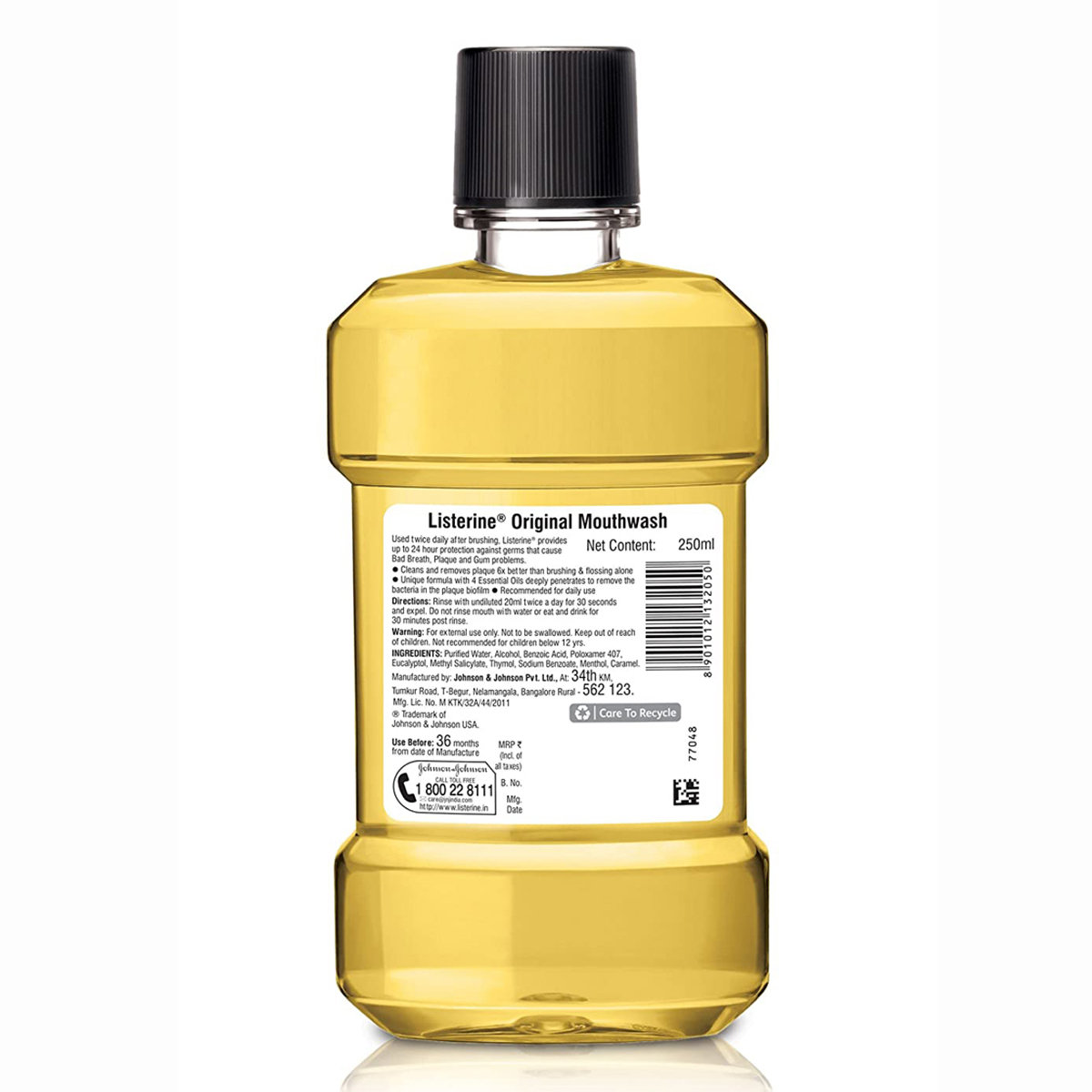 Listerine Original Mouthwash, 250 ml, Pack of 1 Listerine Original Mouthwash, 250 ml, Pack of 1