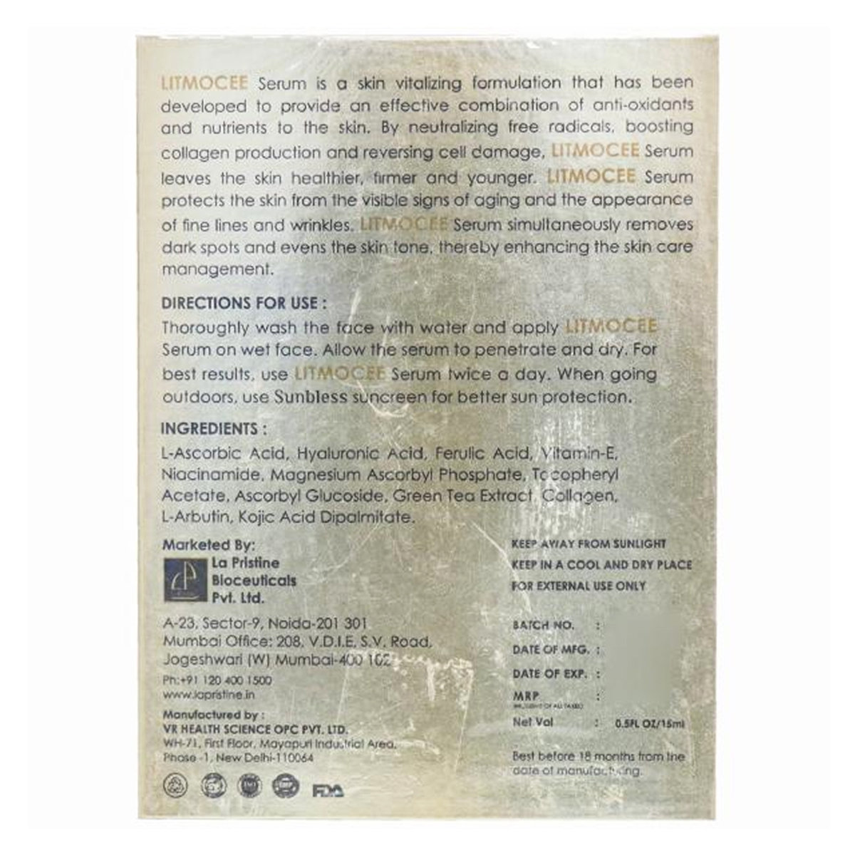 Litmocee 25% Ph 6.5 Serum 15 ml, Pack of 1 Litmocee 25% Ph 6.5 Serum 15 ml, Pack of 1