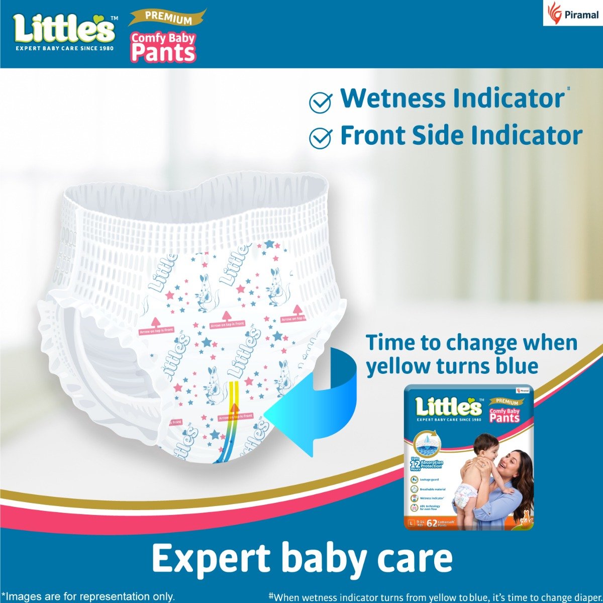 Little's Premium Comfy Baby Diaper Pants Large, 62 Count, Pack of 1 Little's Premium Comfy Baby Diaper Pants Large, 62 Count, Pack of 1