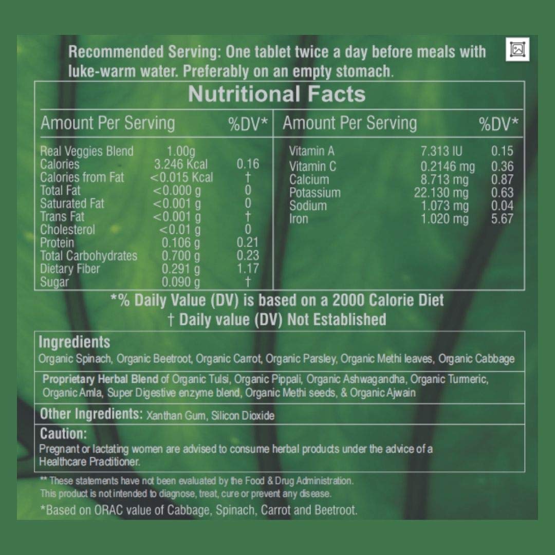 Live Green Real Veggies 60'S, Pack of 1 Tablet Live Green Real Veggies 60'S, Pack of 1 Tablet