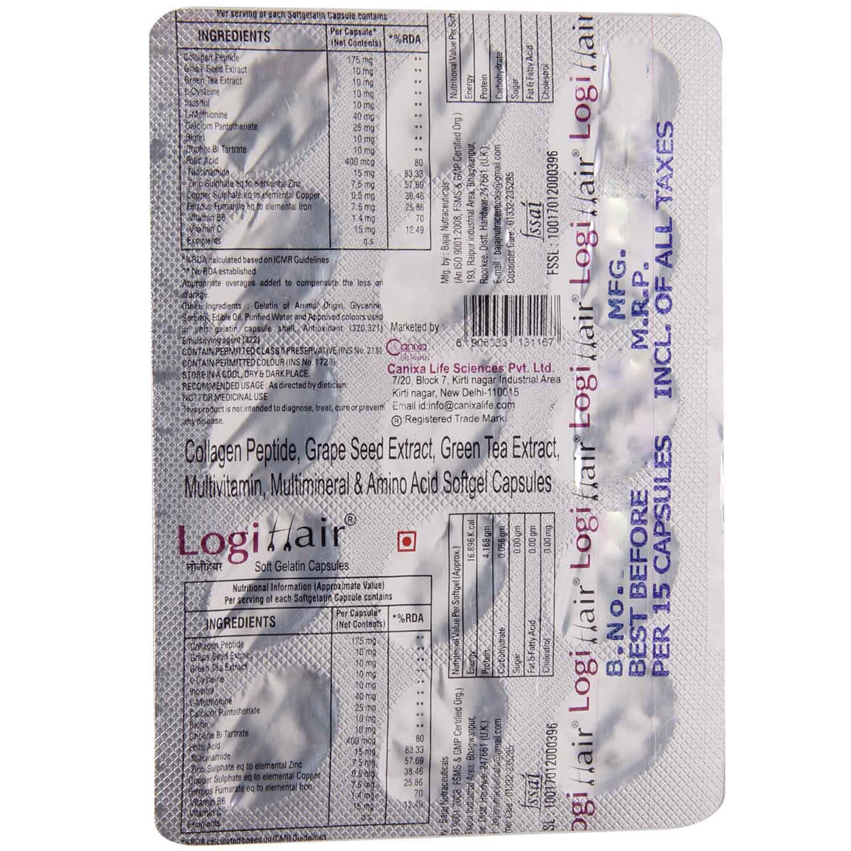 Logihair Capsule 15's, Pack of 15 Logihair Capsule 15's, Pack of 15