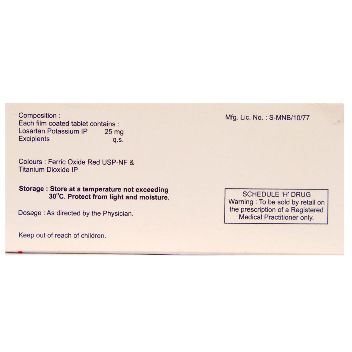 Losakind 25 Tablet 10's, Pack of 10 TABLETS Losakind 25 Tablet 10's, Pack of 10 TABLETS