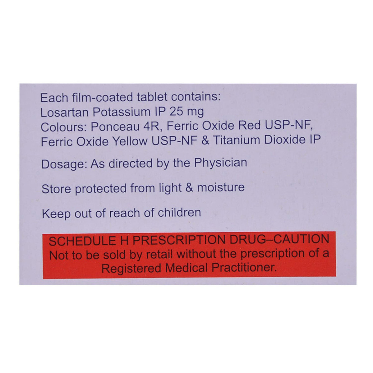 Losanorm 25 Tablet 10's, Pack of 10 TABLETS Losanorm 25 Tablet 10's, Pack of 10 TABLETS