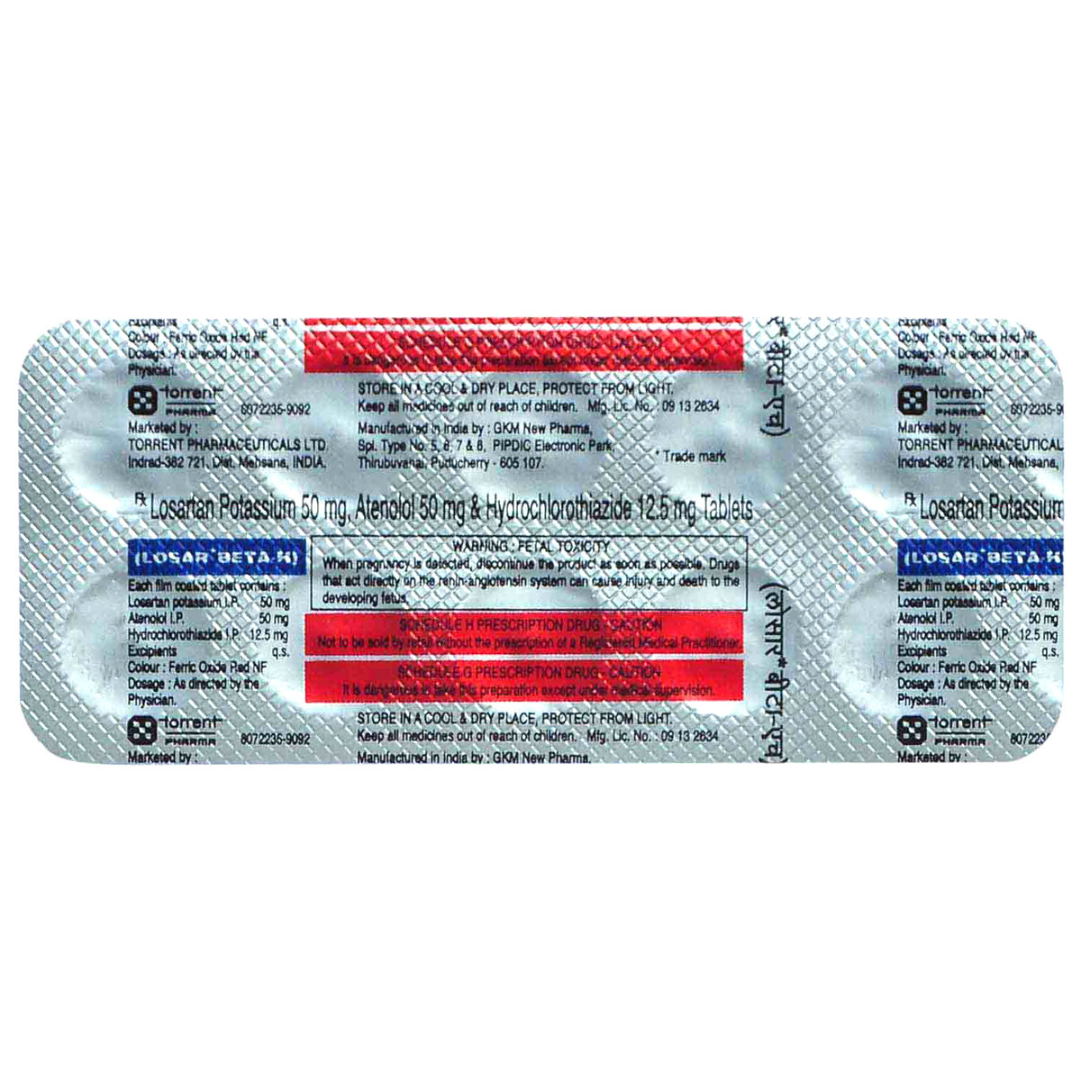 LOSAR BETA H TABLET, Pack of 10 TABLETS LOSAR BETA H TABLET, Pack of 10 TABLETS