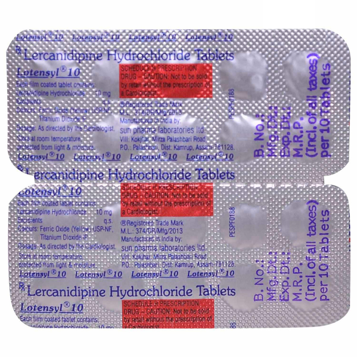 Lotensyl 10 Tablet 10's, Pack of 10 TABLETS Lotensyl 10 Tablet 10's, Pack of 10 TABLETS