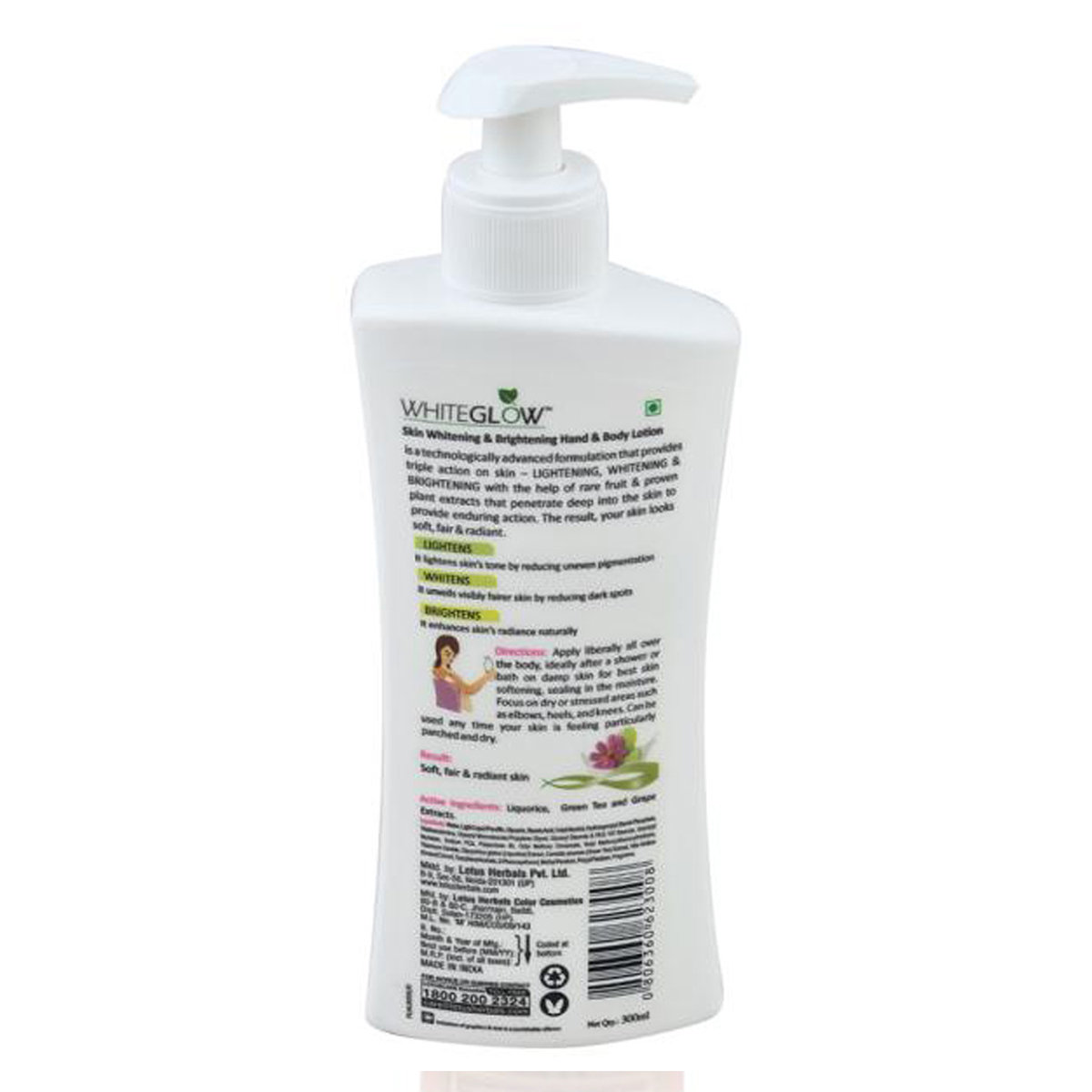 Lotus Herbals Whiteglow Hand & Body Lotion SPF 25 PA+++, 300 ml, Pack of 1 Lotus Herbals Whiteglow Hand & Body Lotion SPF 25 PA+++, 300 ml, Pack of 1