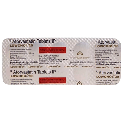 Lowchol 20 Tablet 10's, Pack of 10 TabletS