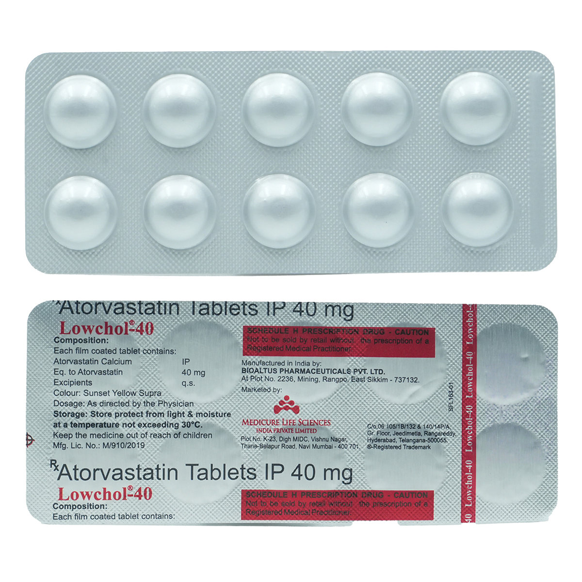 Lowchol-40 Tablet 10's, Pack of 10 TABLETS Lowchol-40 Tablet 10's, Pack of 10 TABLETS