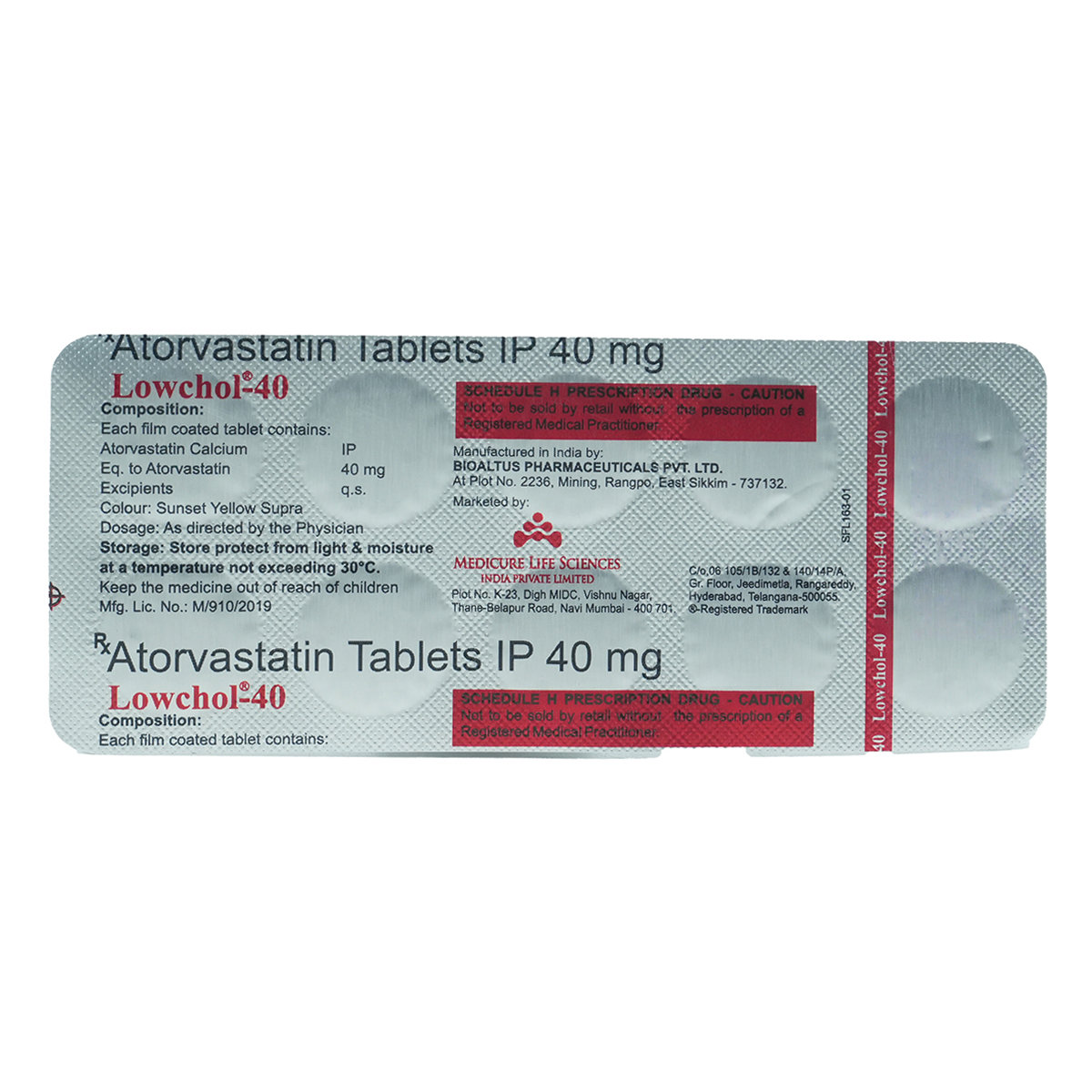 Lowchol-40 Tablet 10's, Pack of 10 TABLETS Lowchol-40 Tablet 10's, Pack of 10 TABLETS