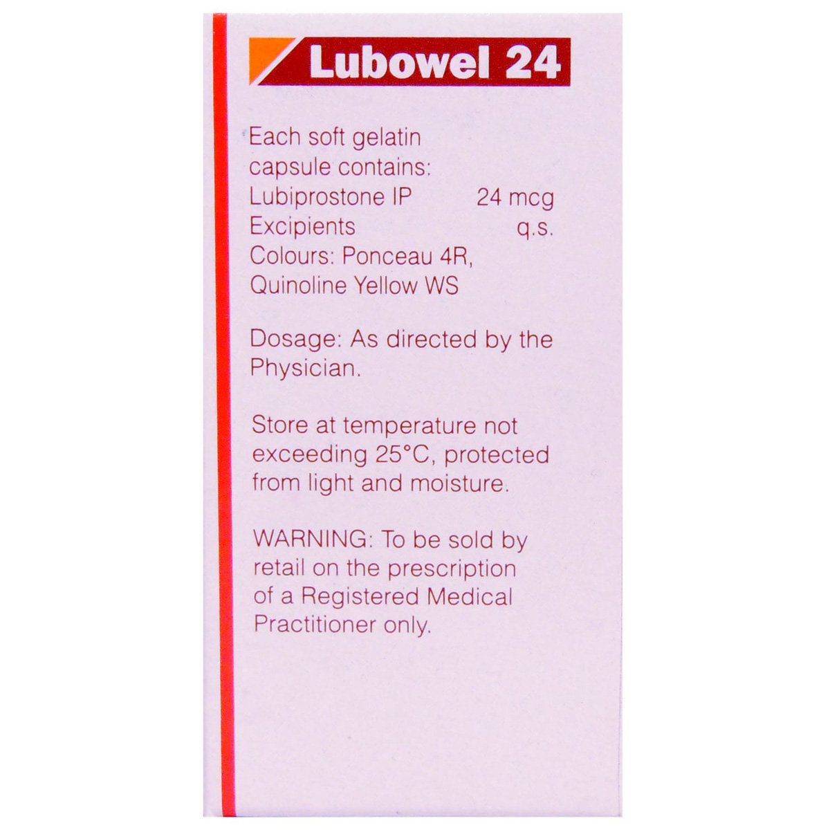 Lubowel 24 Capsule 15's, Pack of 1 CAPSULE Lubowel 24 Capsule 15's, Pack of 1 CAPSULE