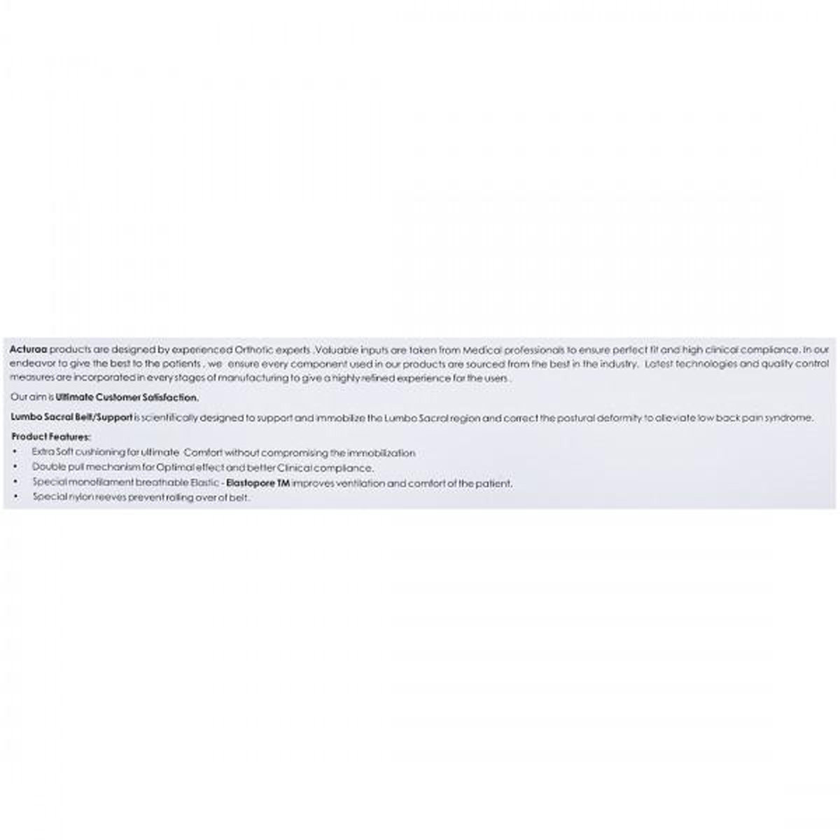 Acura Lumbo Sacral Support Contoured Elastopore XXL, 1 Count, Pack of 1 Acura Lumbo Sacral Support Contoured Elastopore XXL, 1 Count, Pack of 1