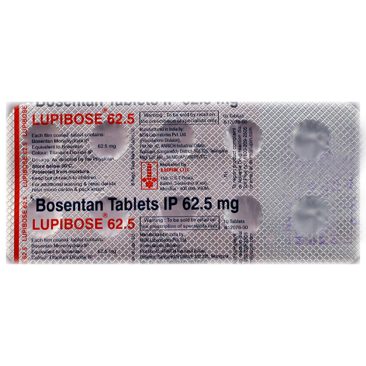 Lupibose 62.5 Tablet 10's, Pack of 10 TABLETS Lupibose 62.5 Tablet 10's, Pack of 10 TABLETS