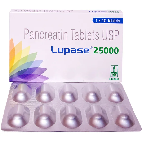 Lupase 25000 Tablet 10's, Pack of 10 TABLETS