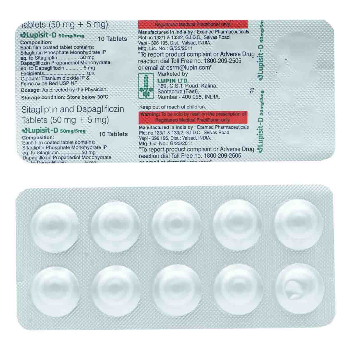 Lupisit D 50 mg/5 mg Tablet 10's, Pack of 10 Lupisit D 50 mg/5 mg Tablet 10's, Pack of 10