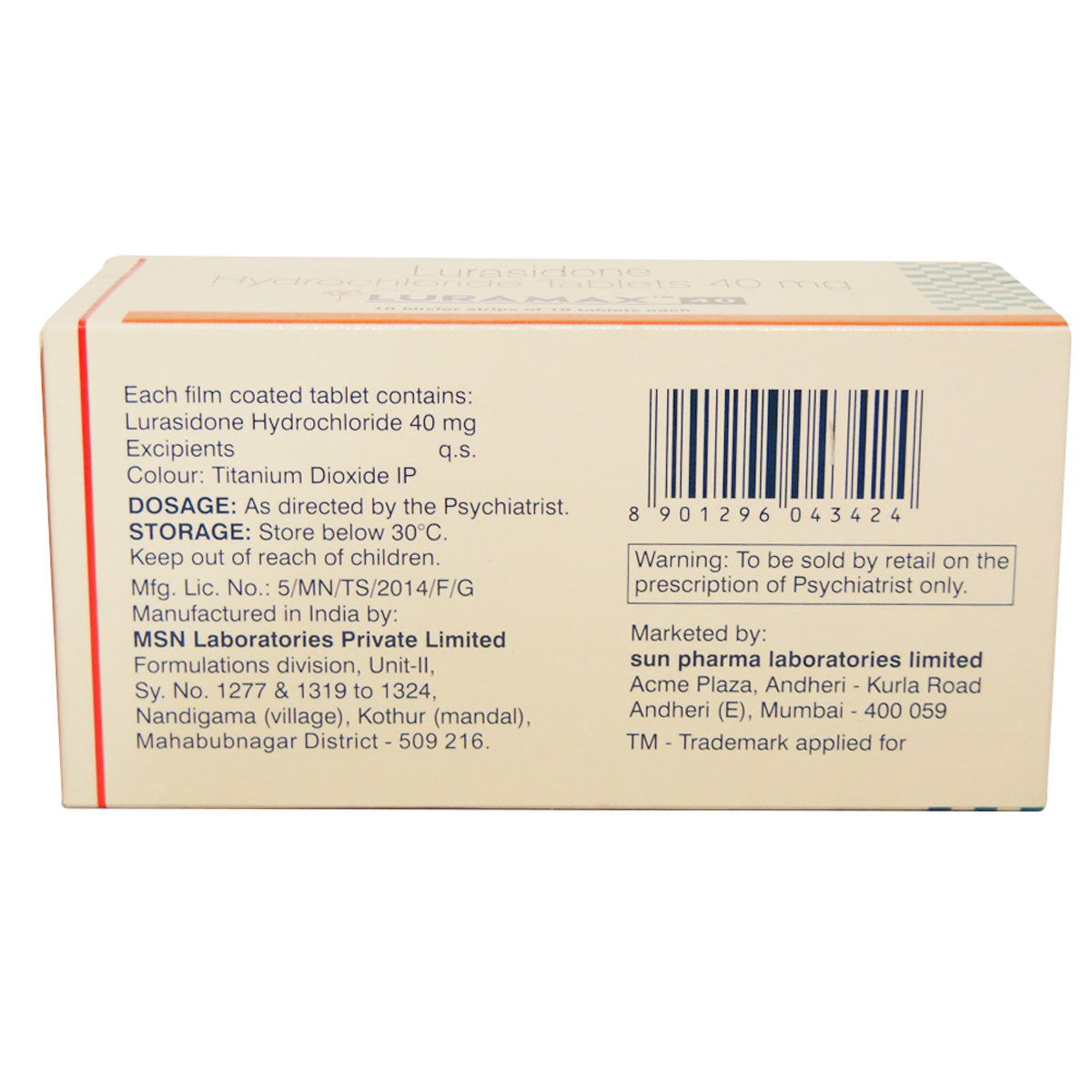 Luramax 40 Tablet 10's, Pack of 10 TABLETS Luramax 40 Tablet 10's, Pack of 10 TABLETS