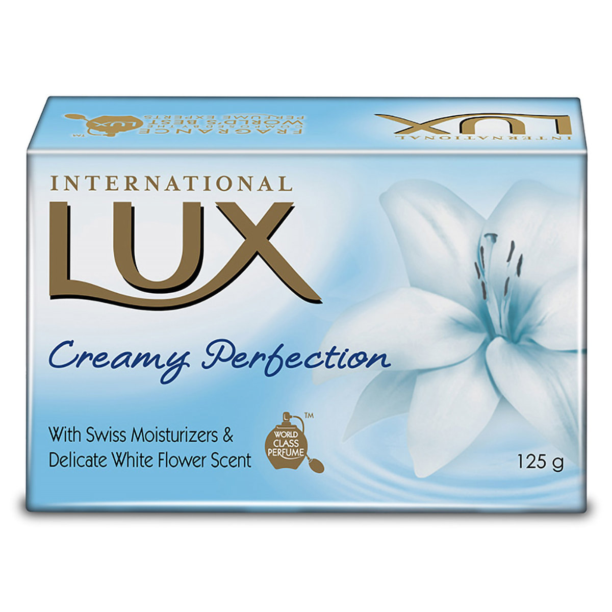 LUX International Creamy Perfection Soap 125 gm | With Swiss Moisturizers And Delicate White Flower Scent | Gentle Cleanses & Moisturises | Gives Soft, Smooth Fragrant Skin | For All Skin Type, Pack of 1 LUX International Creamy Perfection Soap 125 gm | With Swiss Moisturizers And Delicate White Flower Scent | Gentle Cleanses & Moisturises | Gives Soft, Smooth Fragrant Skin | For All Skin Type, Pack of 1
