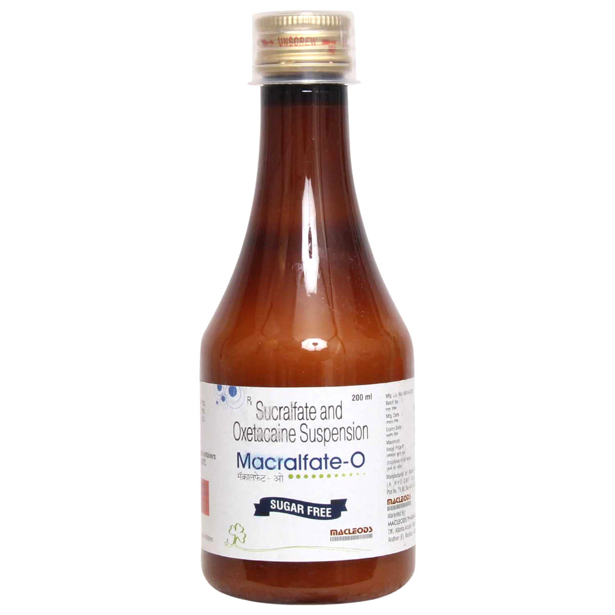 Buy Macralfate-O Sugar Free Suspension 200 ml Online