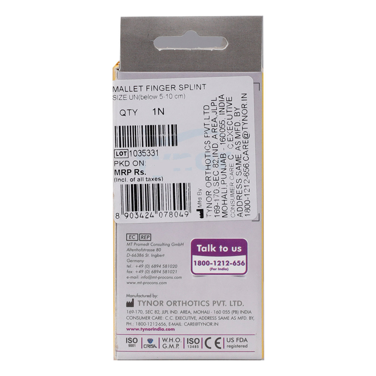 Tynor Mallet Finger Spling Universal, 1 Count, Pack of 1 Tynor Mallet Finger Spling Universal, 1 Count, Pack of 1