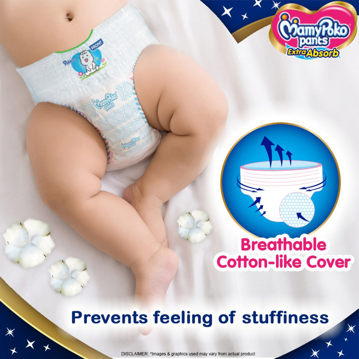 MamyPoko Extra Absorb Diaper Pants New Born, 54 Count, Pack of 1 MamyPoko Extra Absorb Diaper Pants New Born, 54 Count, Pack of 1