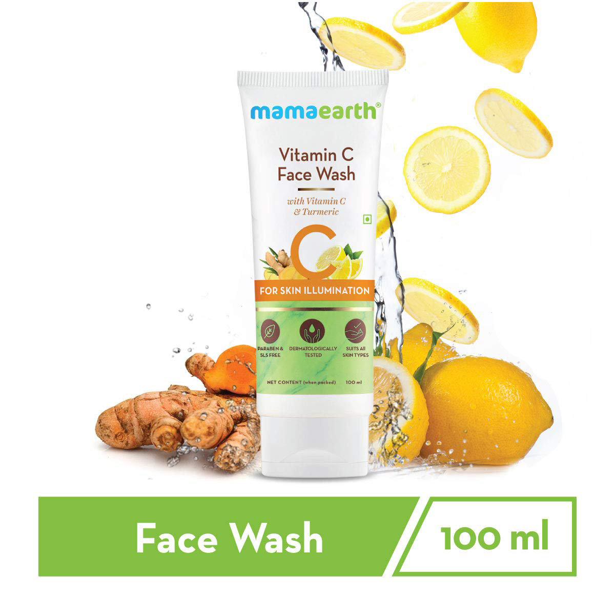 Mamaearth Vitamin C Face Wash 100 ml | With Vitamin C & Turmeric | For Skin Illumination | Brightens Skin | Evens Skin Tone | For All Skin Type, Pack of 1 Mamaearth Vitamin C Face Wash 100 ml | With Vitamin C & Turmeric | For Skin Illumination | Brightens Skin | Evens Skin Tone | For All Skin Type, Pack of 1