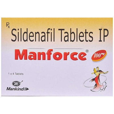 Manforce 100 mg Tablet 4's, Pack of 4 TABLETS