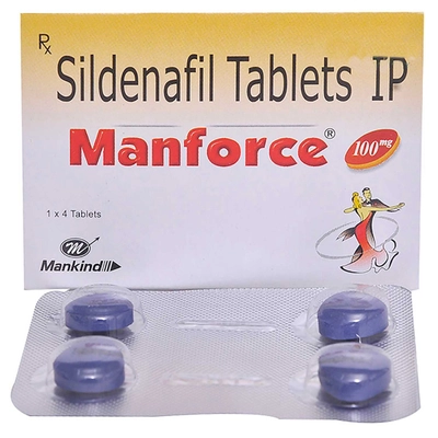 Manforce 100 mg Tablet 4's, Pack of 4 TABLETS